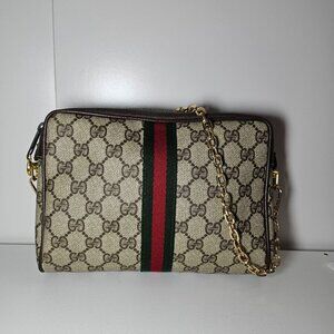 Authentic Gucci Sherry Line Pouch customized w/ D Rings and unbranded strap COA